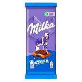 Шоколад молочный Milka с печеньем Oreo и начинкой со вкусом ванили 92г